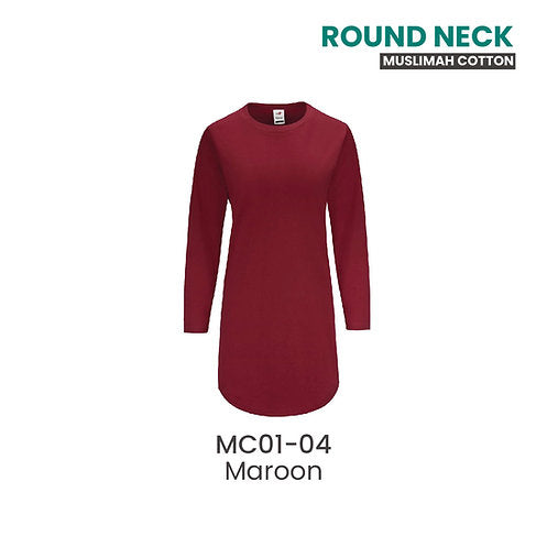 Round Neck Muslimah Cotton 180 GSM