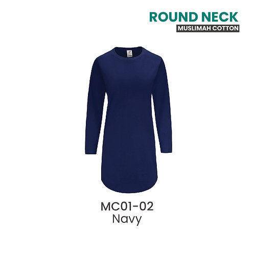 Round Neck Muslimah Cotton 180 GSM