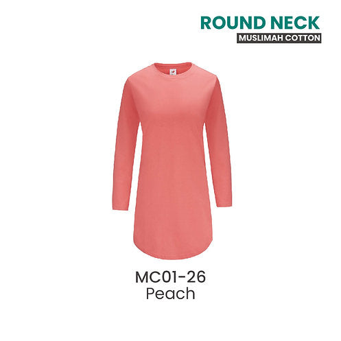 Round Neck Muslimah Cotton 180 GSM