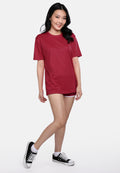 Women's Burgundy Microfiber T-Shirt